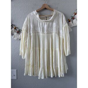 Chicsoul Pretty Babydoll Embroidered Delicate Top Cream Dainty Coquette Fairy 1x